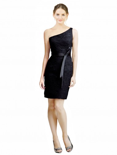Sleeveless One Shoulder Open Back Lace A-Line Bridesmaid Dress Newcastle