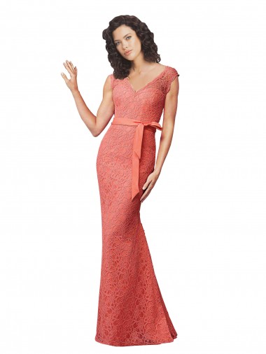 Sleeveless V-Neck Open Back Lace Mermaid Bridesmaid Dress Newcastle