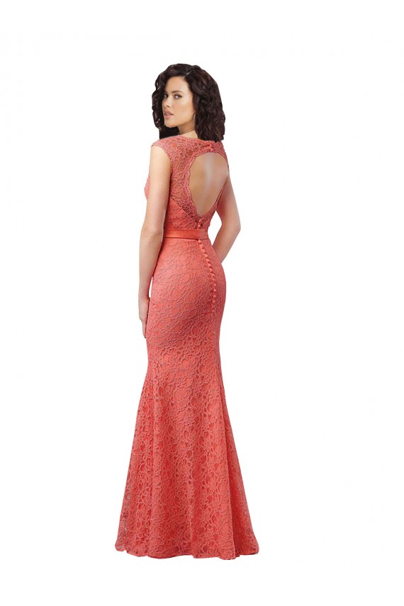 Sleeveless V-Neck Open Back Lace Mermaid Bridesmaid Dress Newcastle
