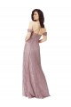 Sleeveless Off the Shoulder Criss Cross Back Lace A-Line Bridesmaid Dress Newcastle