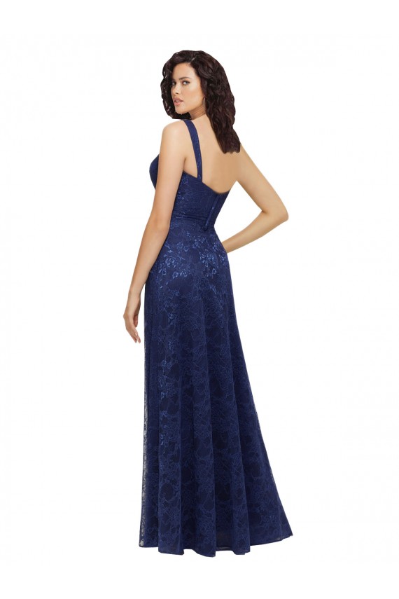 Sleeveless V-Neck Low Back Lace A-Line Bridesmaid Dress Newcastle