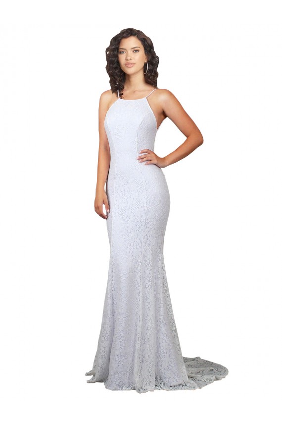 Sleeveless High Neck Backless Lace Mermaid Wedding Dress Newcastle