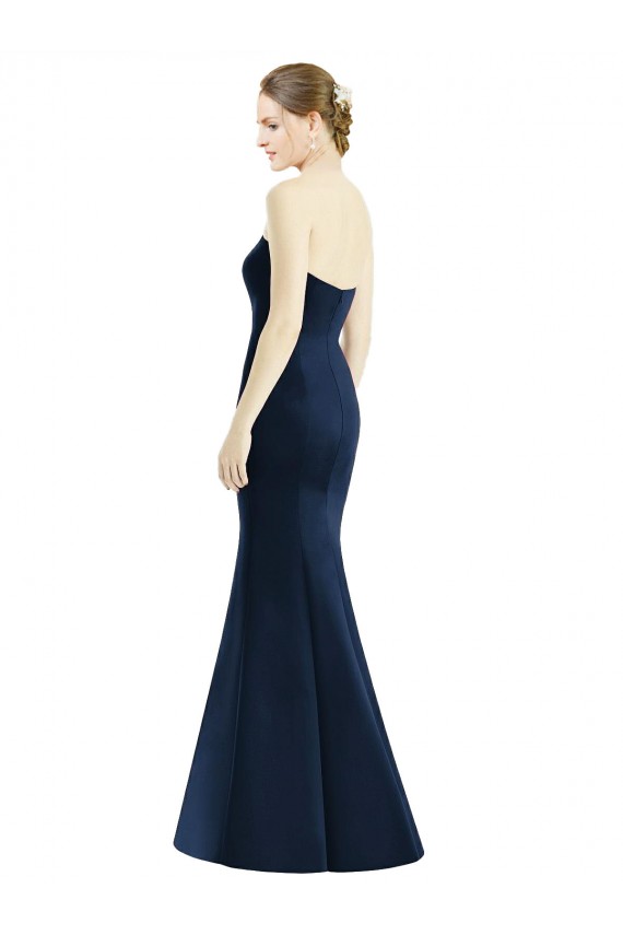 Sleeveless Dark Navy Sweetheart Satin Mermaid Bridesmaid Dresses Newcastle
