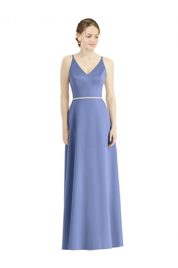 Sleeveless Spaghetti Straps Satin A-Line Bridesmaid Dress Newcastle