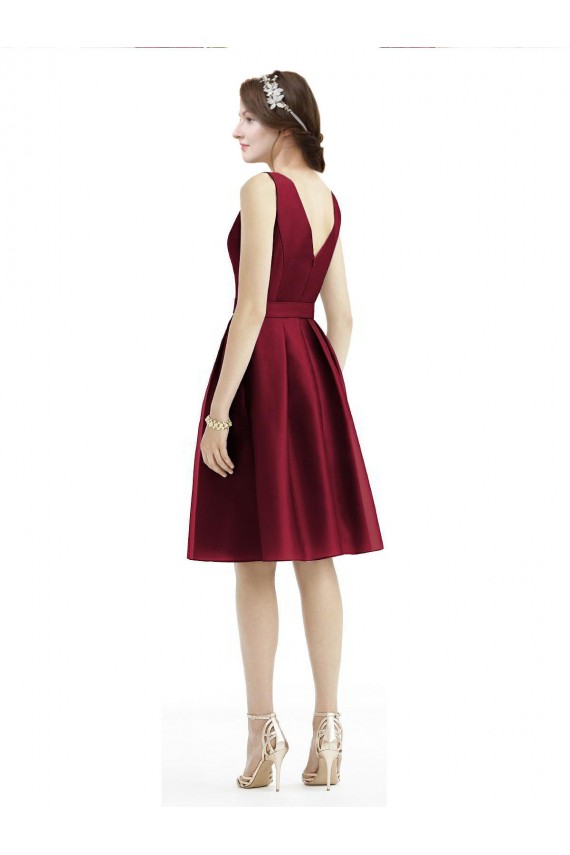 Sleeveless Bateau Neck Satin A-Line Bridesmaid Gown Newcastle