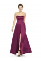 Sleeveless Merlot Strapless Satin A-Line Bridesmaid Dress Newcastle