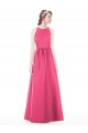 Sleeveless Jewel Neck Keyhole Back Satin A-Line Bridesmaid Dress Newcastle