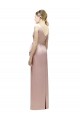 Sleeveless V-Neck V-Back Satin Sheath Bridesmaid Dress Newcastle