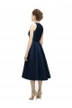 Sleeveless Dark Navy Halter Neck Satin A-Line High Low Bridesmaid Dress Newcastle