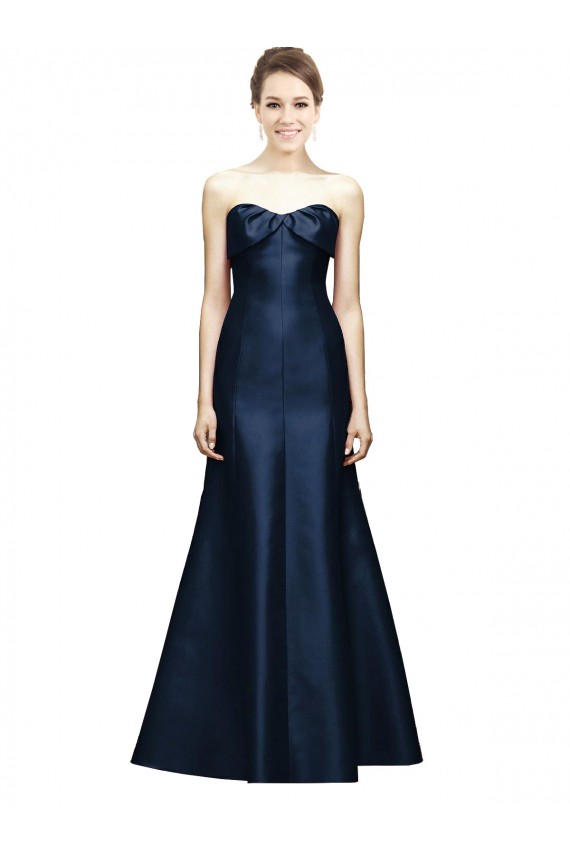 Sleeveless Dark Navy Sweetheart Satin Mermaid Bridesmaid Dress Newcastle