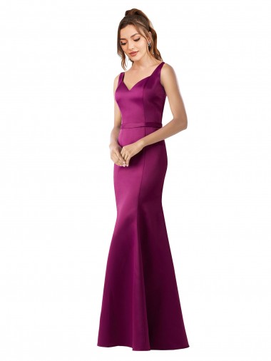 Sleeveless Bateau Neck Open Back Satin Sheath Black Tie Evening Gown / Prom Dress / Bridesmaid Dress Newcastle