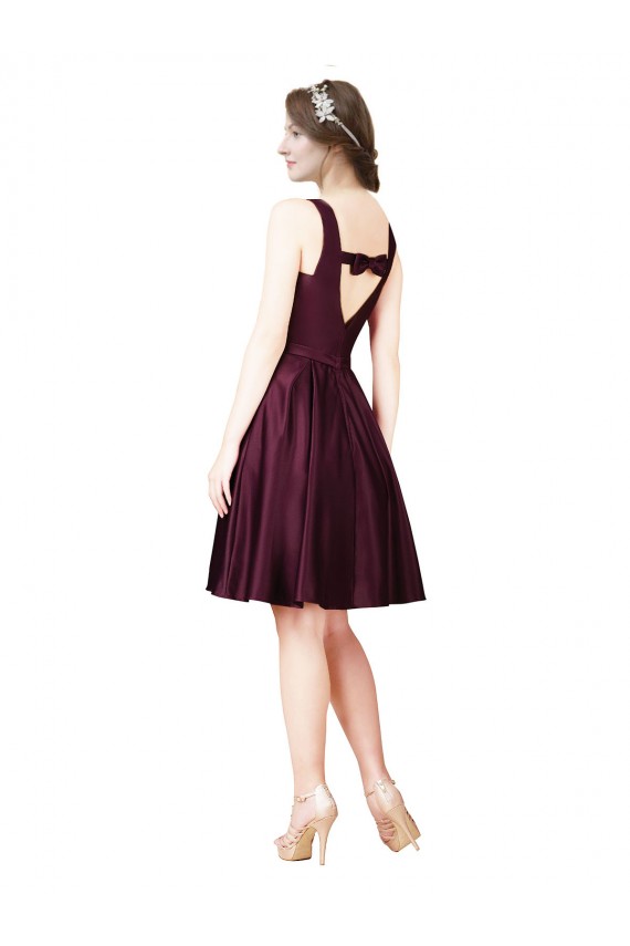 Sleeveless Bateau Neck V-Back Satin A-Line Prom Dress / Bridesmaid Dress Newcastle