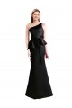 Sleeveless Black One Shoulder Satin Mermaid Bridesmaid Dress Newcastle