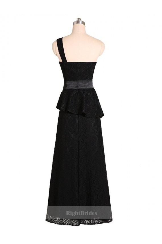 Sleeveless Black One Shoulder Satin Mermaid Bridesmaid Dress Newcastle