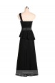 Sleeveless Black One Shoulder Satin Mermaid Bridesmaid Dress Newcastle