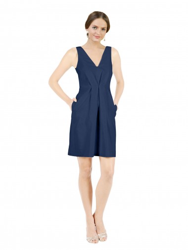 Sleeveless V-Neck Open Back Satin A-Line Evening Gown / Bridesmaid Dress Newcastle