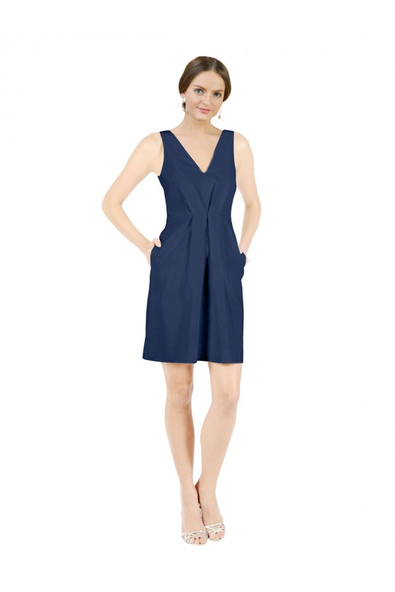 Sleeveless V-Neck Open Back Satin A-Line Evening Gown / Bridesmaid Dress Newcastle