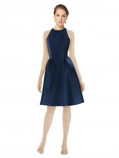 Sleeveless Halter Neck Satin A-Line Bridesmaid Dress Newcastle