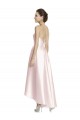 Sleeveless Spaghetti Straps Criss Cross Open Back Satin A-Line High Low Bridesmaid Dress Newcastle