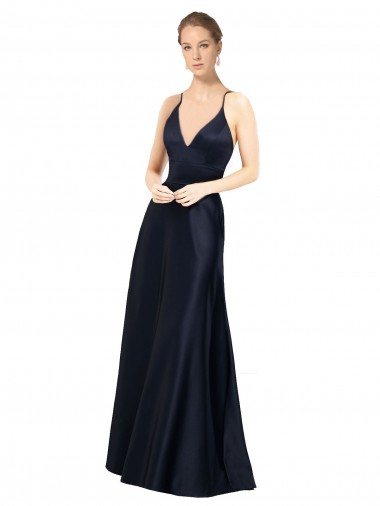 Sleeveless Spaghetti Straps Satin A-Line Prom Dress / Bridal Party Dress Newcastle