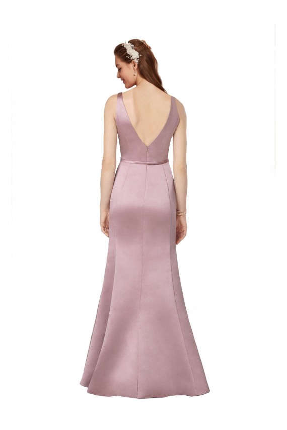Sleeveless V-Neck V-Back Satin Sheath Formal Evening Gown / Prom Dress / Bridesmaid Dress Newcastle