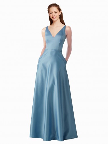 Sleeveless High Neck Satin A-Line Black Tie Prom Dress / Bridesmaid Dress Newcastle