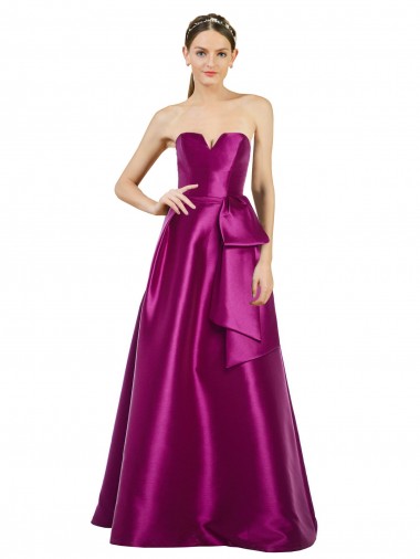 Sleeveless V-Neck Satin A-Line Prom Dress / Bridesmaid Dress Newcastle