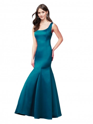 Sleeveless Bateau Neck Satin Mermaid Prom Dress / Bridesmaid Dress Newcastle