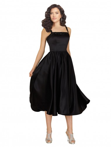 Sleeveless Square Neck Satin A-Line Prom Dress / Bridesmaid Dress Newcastle