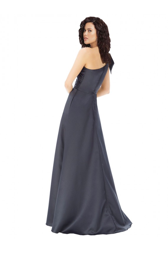 Sleeveless One Shoulder Satin A-Line Formal Evening Gown / Prom Dress / Bridesmaid Dress Newcastle