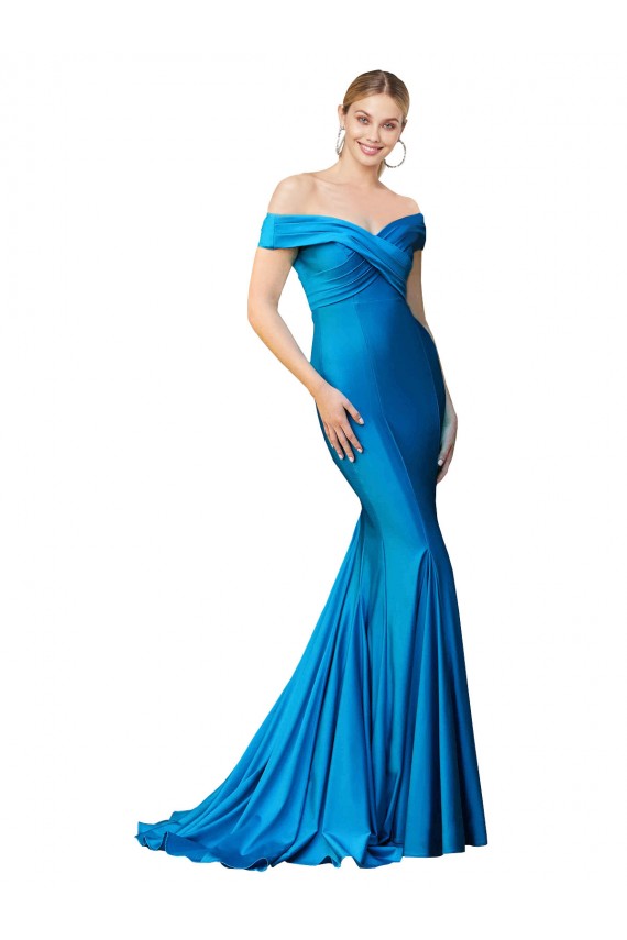 Sleeveless Off the Shoulder Satin Mermaid Formal Evening Gown / Prom Dress / Bridesmaid Dress Newcastle