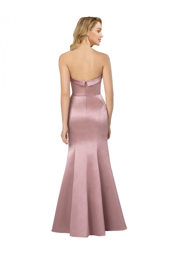 Sleeveless Strapless Low Back Satin Sheath Formal Evening Gown / Prom Dress / Bridesmaid Dress Newcastle
