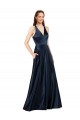 Sleeveless V-Neck Keyhole Back Satin A-Line Formal Evening Gown / Prom Dress / Bridesmaid Dress Newcastle
