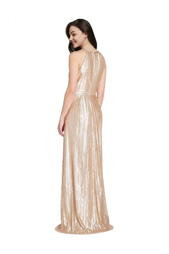 Sleeveless Halter Neck Sequin Sheath Formal Evening Gown / Prom Dress / Bridesmaid Dress Newcastle