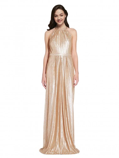 Sleeveless Halter Neck Sequin Sheath Formal Evening Gown / Prom Dress / Bridesmaid Dress Newcastle