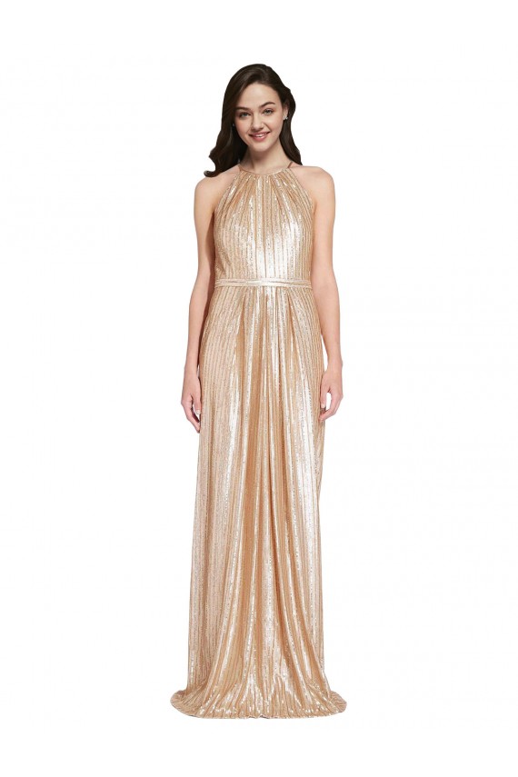Sleeveless Halter Neck Sequin Sheath Formal Evening Gown / Prom Dress / Bridesmaid Dress Newcastle
