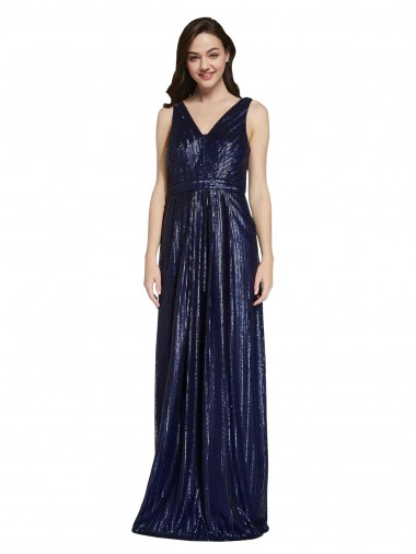 Sleeveless V-Neck V-Back Sequin Sheath Formal Evening Gown / Prom Dress / Bridesmaid Dress Newcastle