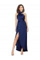 Sleeveless Sapphire Halter Neck Silk like Satin A-Line High Low Evening Gown / Prom Dress / Bridesmaid Dress Newcastle