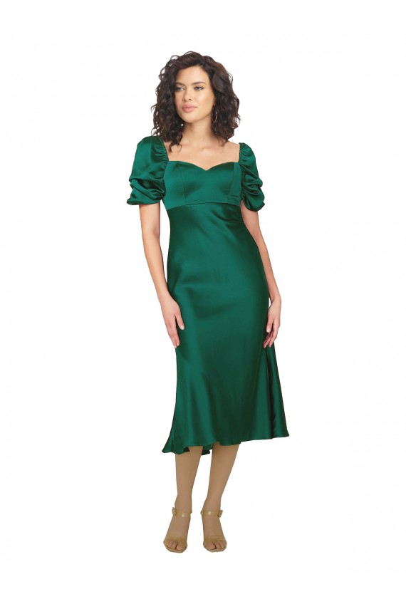 Short Sleeves Sweetheart Low Back Silk like Satin A-Line Formal Evening Gown / Prom Dress / Bridesmaid Dress Newcastle