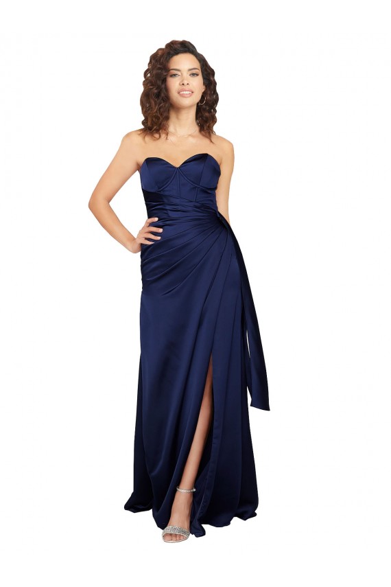 Sleeveless Sweetheart Silk like Satin A-Line Formal Evening Gown / Prom Dress / Bridesmaid Dress Newcastle