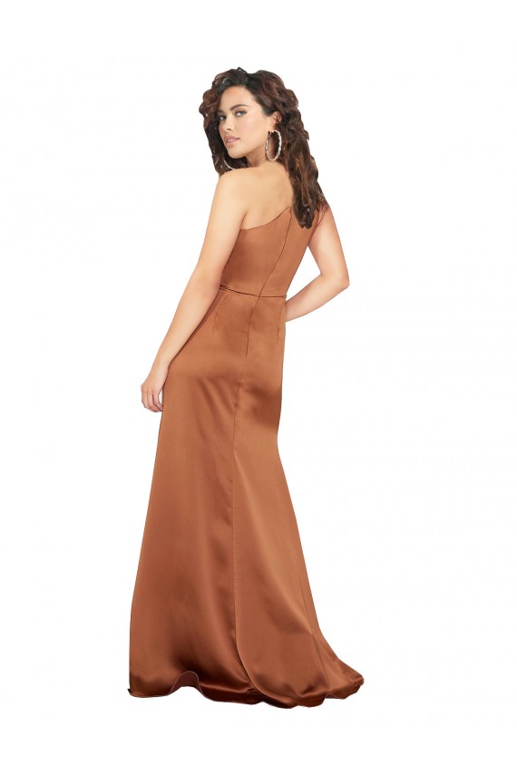 Sleeveless One Shoulder Silk like Satin A-Line Formal Dress / Bridesmaid Dress Newcastle