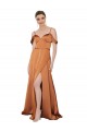 Cold Shoulder Spaghetti Straps Low Back Silk like Satin A-Line Formal Evening Gown / Prom Dress / Bridesmaid Dress Newcastle