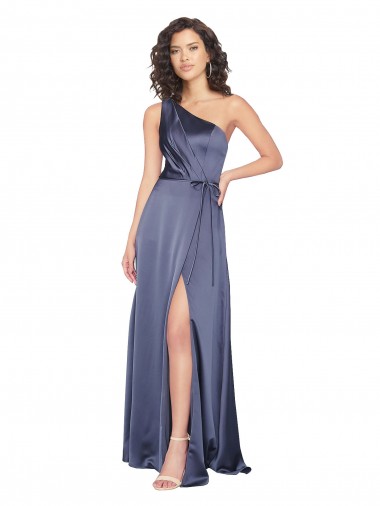 Sleeveless Dusk One Shoulder Silk like Satin A-Line Formal Evening Gown / Prom Dress / Bridesmaid Dress Newcastle