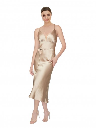 Sleeveless V-Neck Silk like Satin A-Line Formal Evening Gown / Prom Dress / Bridesmaid Dress Newcastle