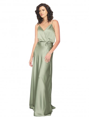 Sleeveless V-Neck V-Back Silk like Satin A-Line Formal Evening Gown / Bridesmaid Dress Newcastle