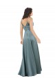Sleeveless Black V-Neck V-Back Silk like Satin A-Line Formal Evening Gown / Prom Dress / Bridesmaid Dress Newcastle
