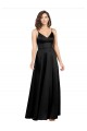 Sleeveless Black V-Neck V-Back Silk like Satin A-Line Formal Evening Gown / Prom Dress / Bridesmaid Dress Newcastle