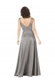 Sleeveless Pearl Grey V-Neck Silk like Satin A-Line Formal Evening Gown / Prom Dress / Bridesmaid Dress Newcastle