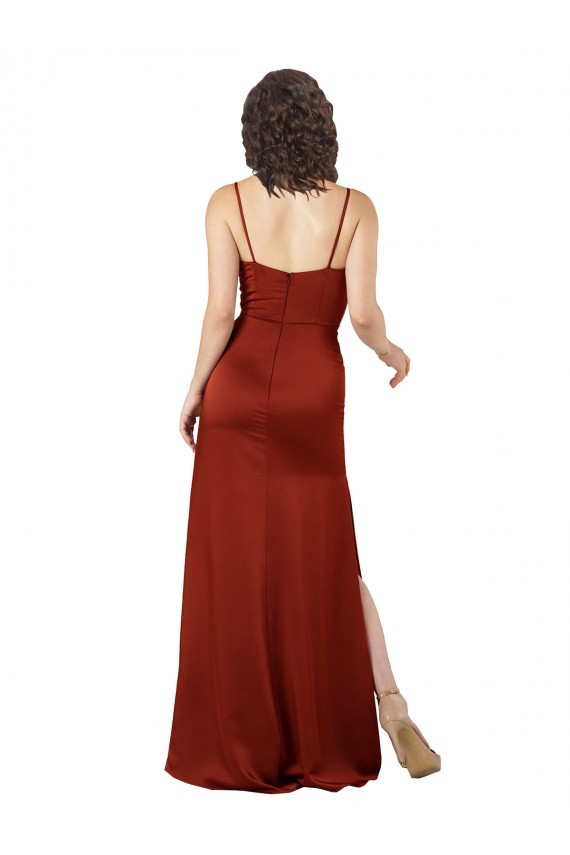 Sleeveless Red Spaghetti Straps Low Back Silk like Satin A-Line Formal Evening Gown / Prom Dress / Bridesmaid Dress Newcastle