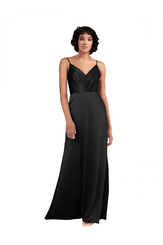 Sleeveless V-Neck Silk like Satin Column Formal Evening Gown / Prom Dress / Bridesmaid Dress Newcastle
